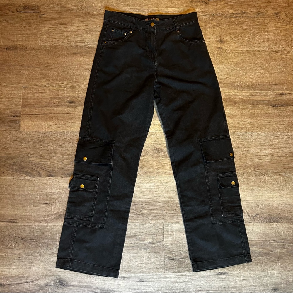 Taxi Blackwash Womens Lightweight Wideleg Denim M EUC